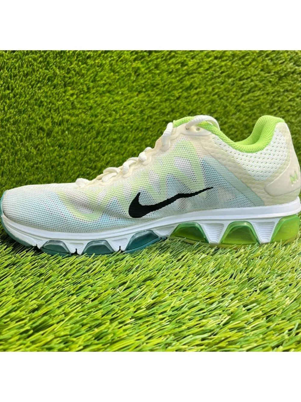Nike Air Max Tailwind 7 Womens Size 10 White Green Black Running Shoes Sneakers